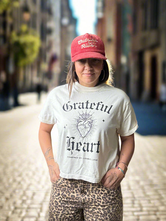 Grateful Heart -Powered by Cosmic Love - Boxy Crop
