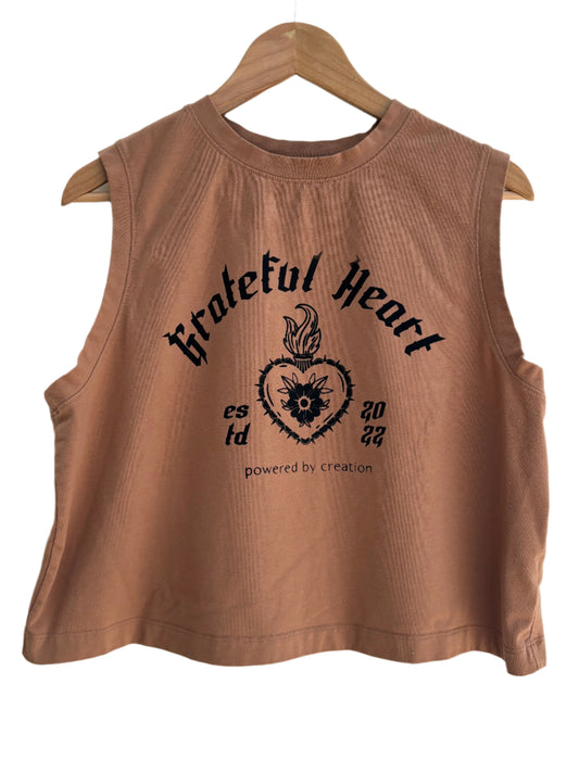 One of a Kind Upcycled Spiritual Streetwear Grateful Heart Tank Top