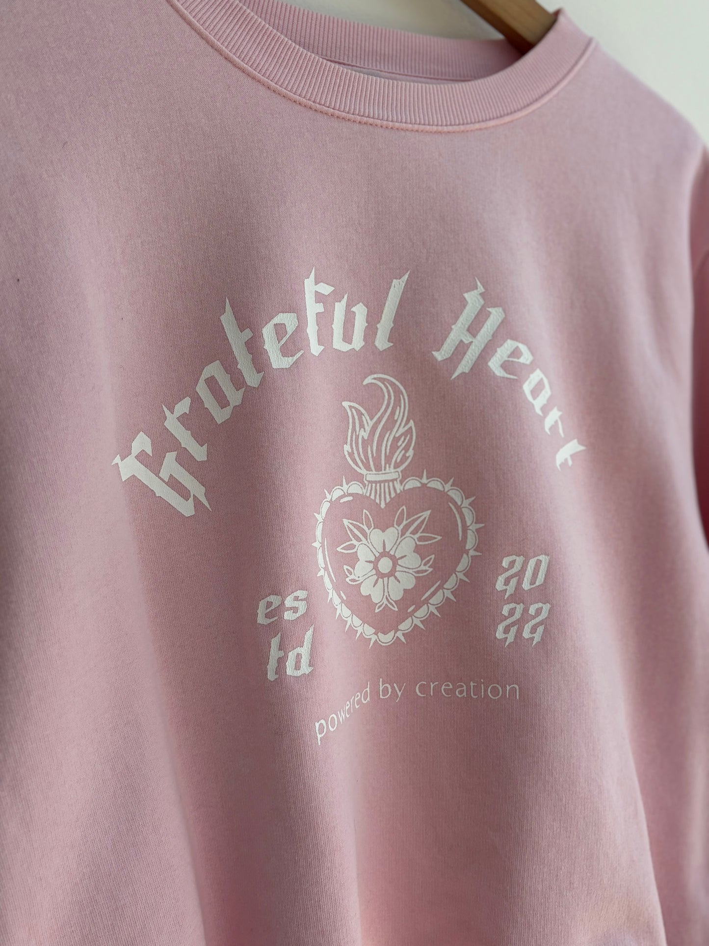 One of a Kind Spiritual Streetwear Pink Grateful Sweater