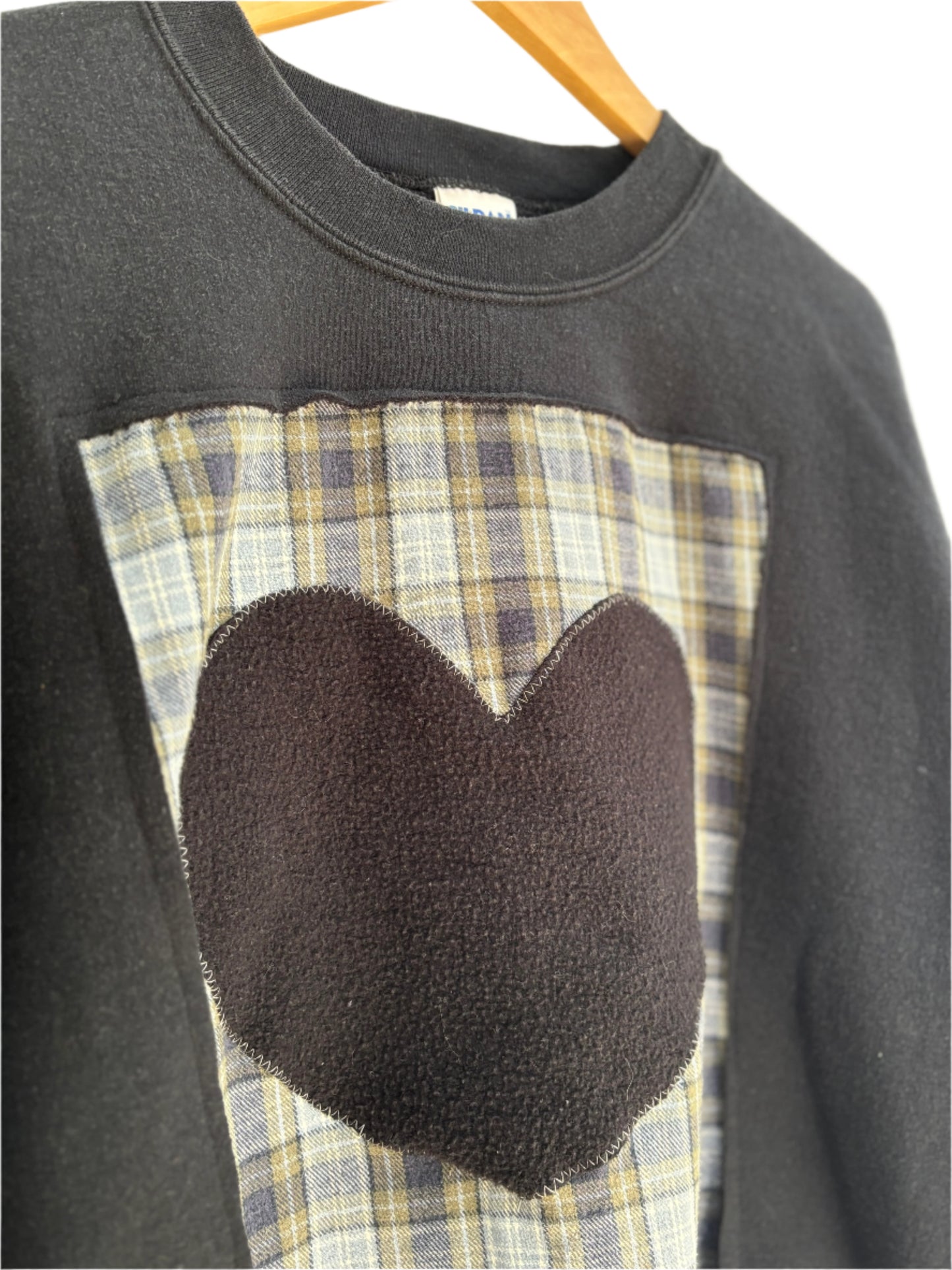 One of a Kind Spiritual Streetwear Black Heart Crew Neck