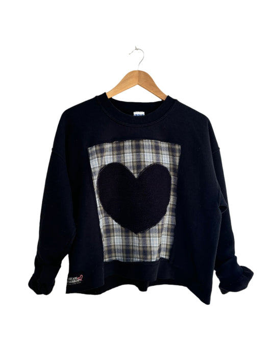 One of a Kind Spiritual Streetwear Black Heart Crew Neck