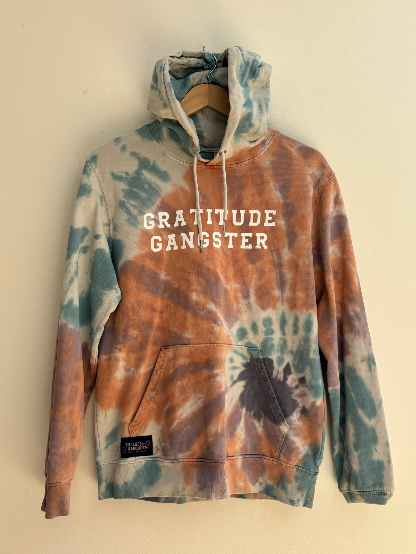 One of a Kind Spiritual Streetwear Tiedyed Gratitude Gangster Hoodie