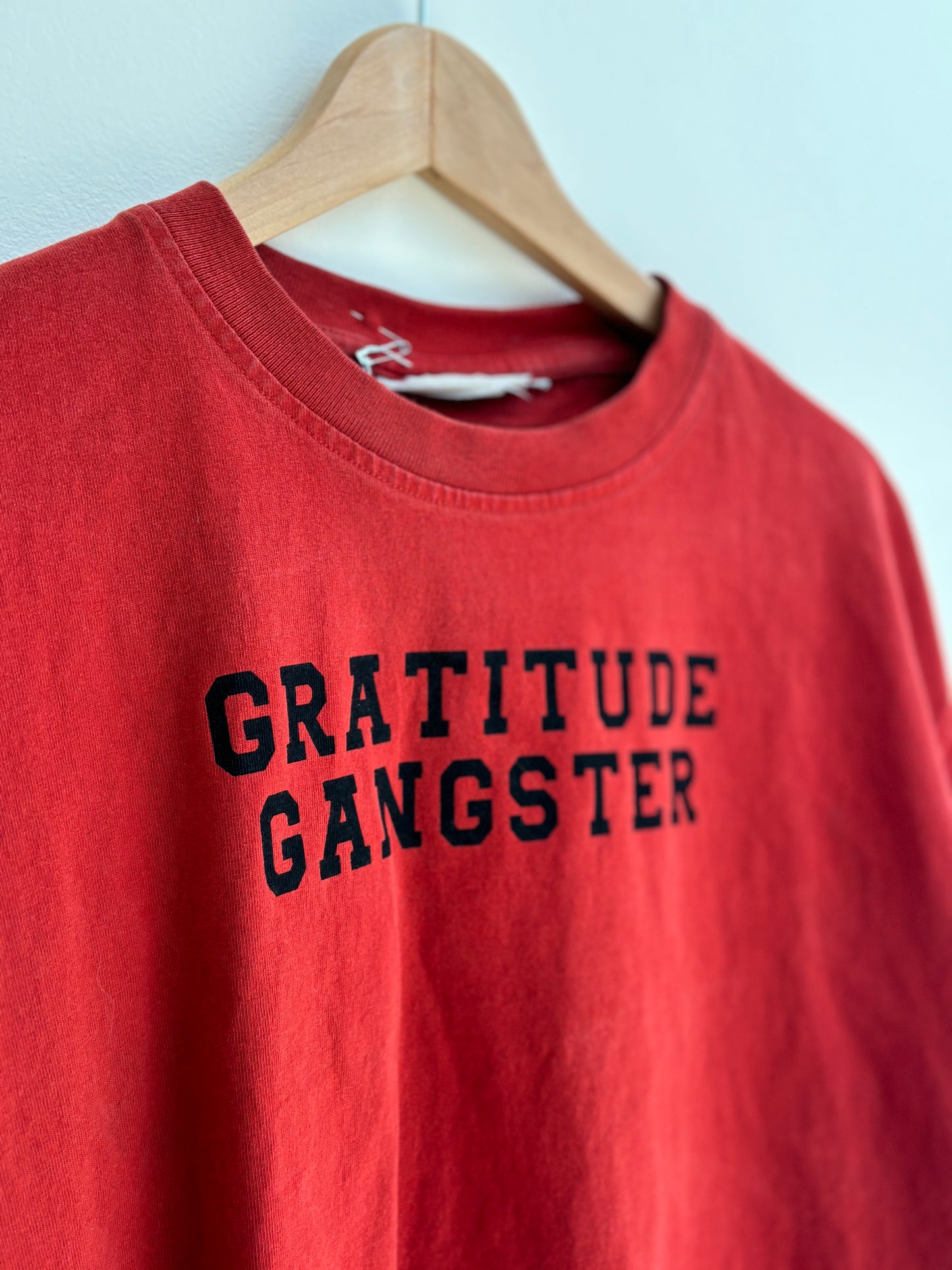 One of a Kind Spiritual Streetwear Gratitude Gangster Red T-shirt