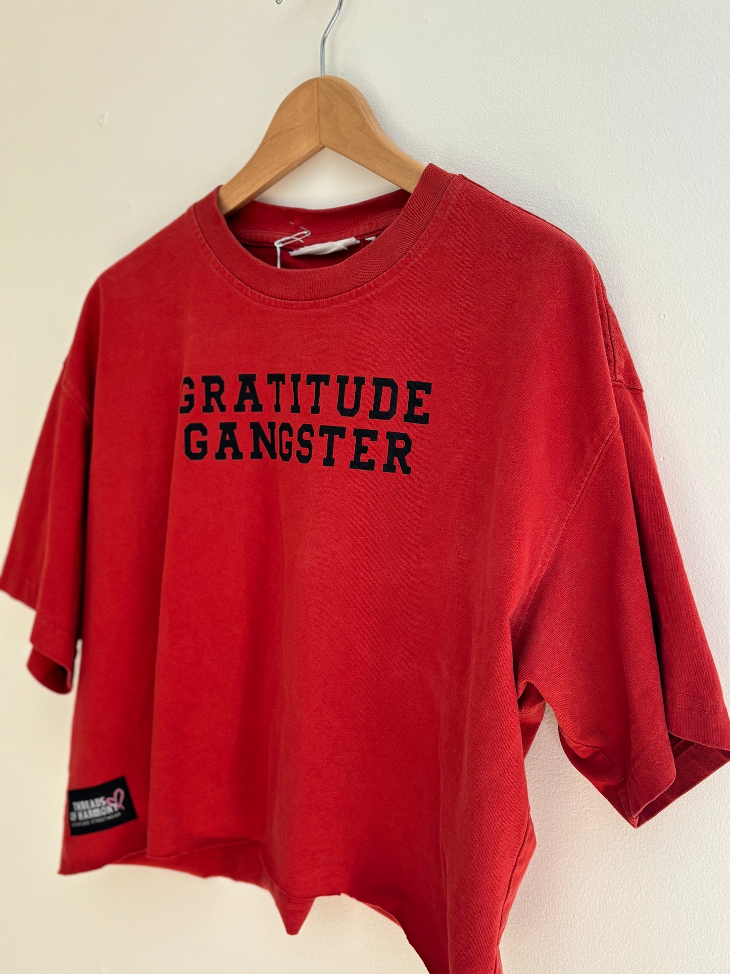 One of a Kind Spiritual Streetwear Gratitude Gangster Red T-shirt