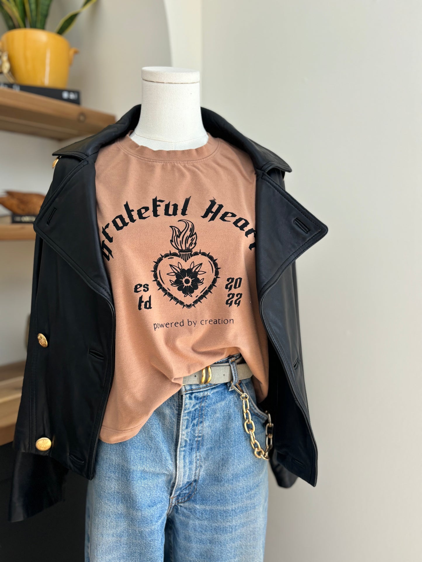 One of a Kind Upcycled Spiritual Streetwear Grateful Heart Tank Top