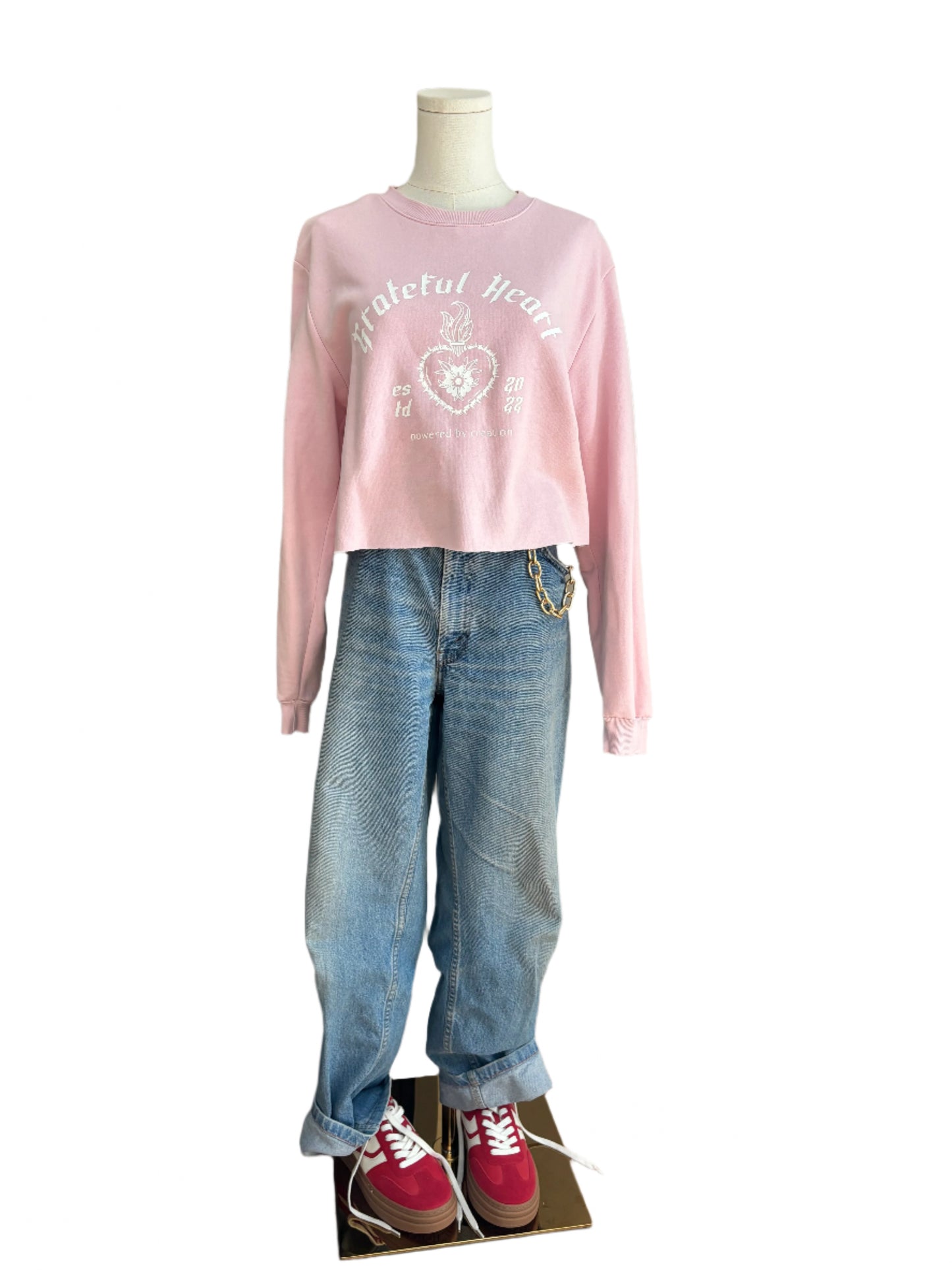 One of a Kind Spiritual Streetwear Pink Grateful Sweater