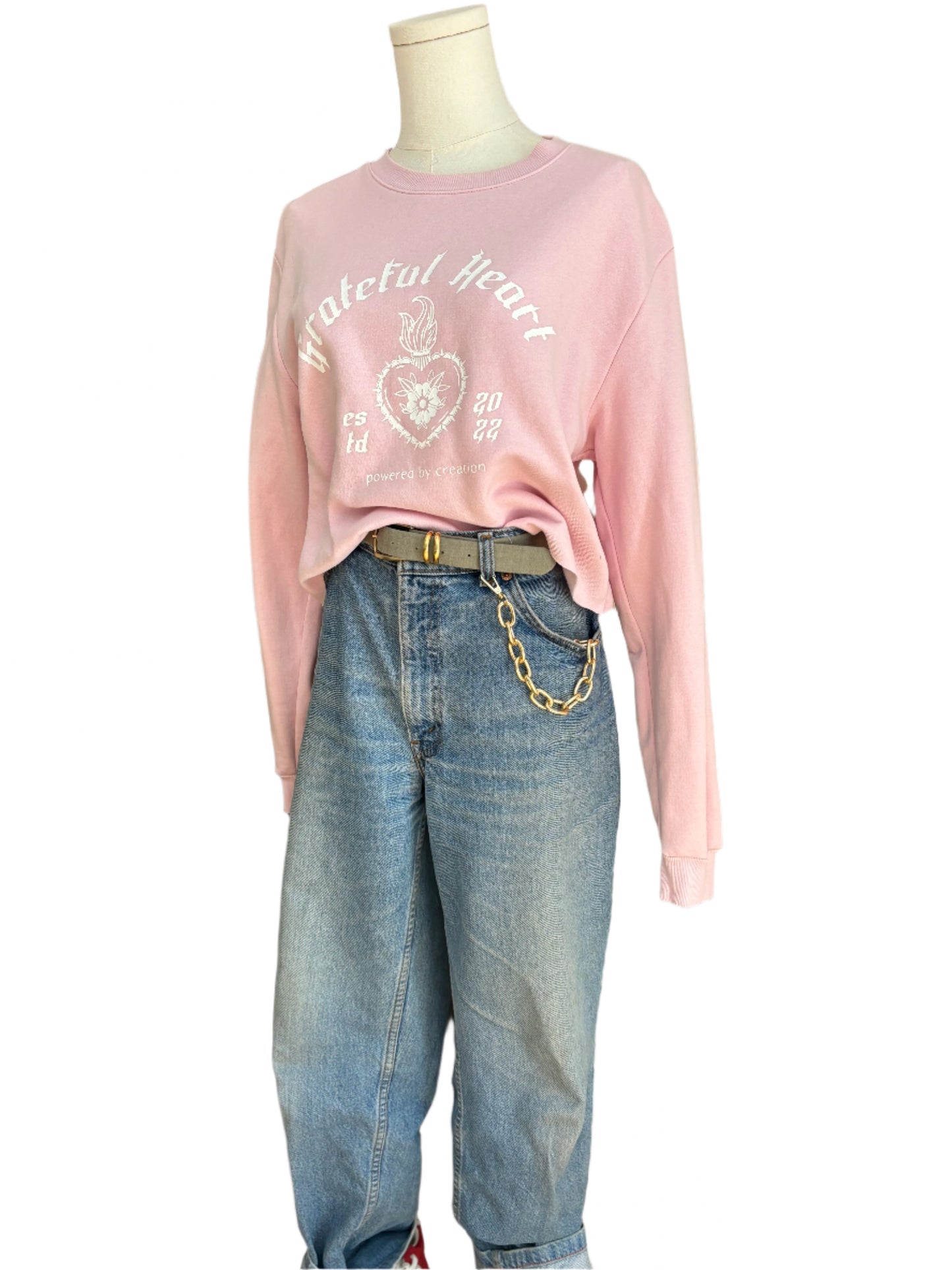 One of a Kind Spiritual Streetwear Pink Grateful Sweater