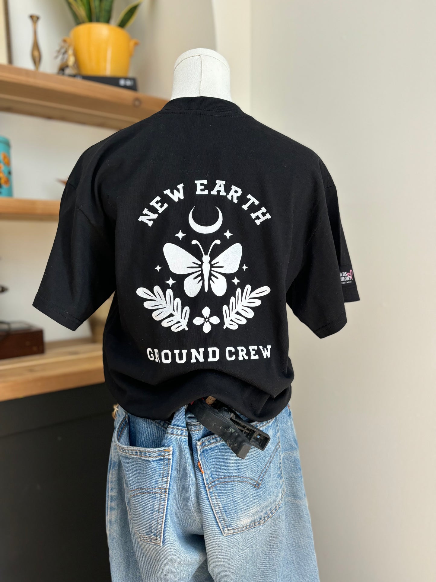 One of a Kind Upcycled Spiritual Streetwear New Earth T-shirt