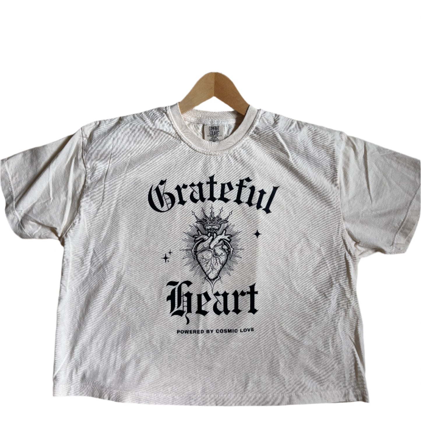 Grateful Heart -Powered by Cosmic Love - Boxy Crop